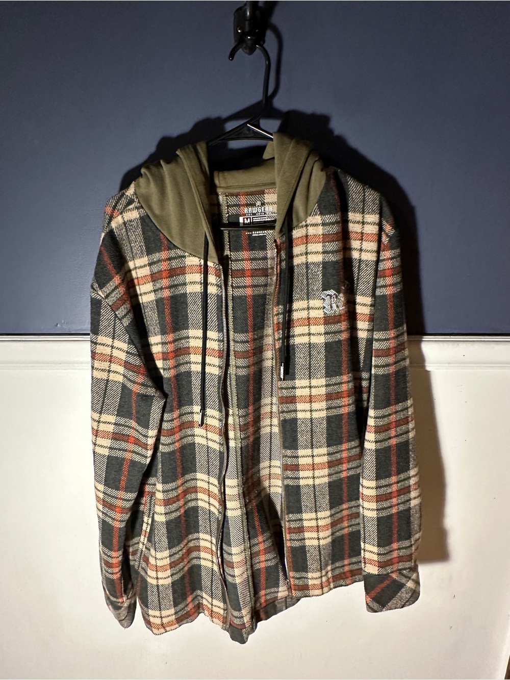 Raw Gear Plaid Hooded Flannel Jacket Men’s Medium